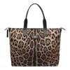 Dolce & Gabbana Leopard Print Nylon Adamo Shopper Bags In Multicolour