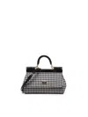 DOLCE & GABBANA DOLCE & GABBANA SMALL 'SICILY' BLACK WOOL BLEND BAG