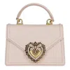 Dolce & Gabbana Women's Small Devotion Leather Top Handle Bag In Powder