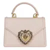 Dolce & Gabbana Women's Small Devotion Leather Top Handle Bag In Powder