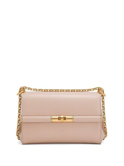 Dolce & Gabbana Link Chain Foldover Top Gold Hardware In Powder