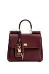 Dolce & Gabbana Structured Calf Leather Handbag In Red