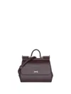 Dolce & Gabbana Medium Sicily Top Handle Bag In Dauphine Leather In Red