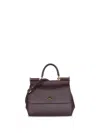 Dolce & Gabbana Medium Sicily Top Handle Bag In Dauphine Leather In Red