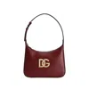 Dolce & Gabbana Leather Shoulder Bag In Burgundy
