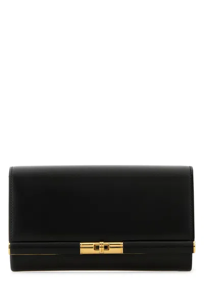 DOLCE & GABBANA DOLCE & GABBANA BLACK LEATHER MARLENE CLUTCH