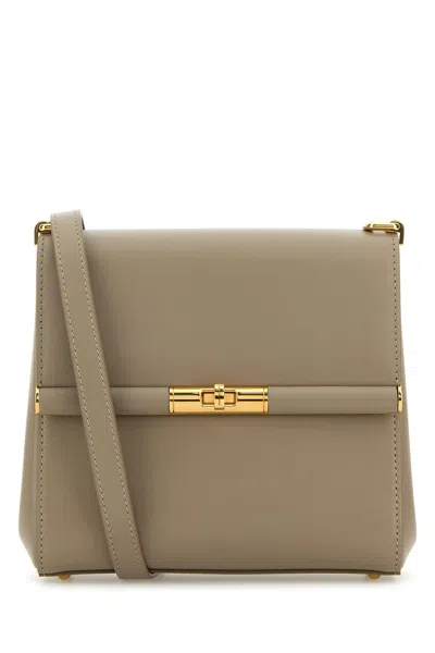 DOLCE & GABBANA DOLCE & GABBANA DOVE GREY LEATHER MARLENE CROSSBODY BAG