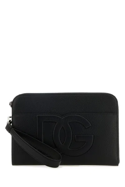 Dolce & Gabbana Black Leather Pouch