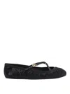 Dolce & Gabbana Black Satin Ballet Flats Women In Black