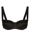 Dolce & Gabbana Balconette Bra With Adjustable Straps And Scalloped Edges In Black