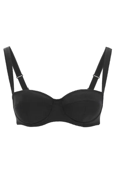 Dolce & Gabbana Satin Balconette Bra In Black