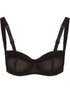 Dolce & Gabbana Balconette Bra With Adjustable Straps And Scalloped Edges In Black
