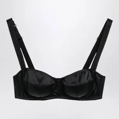 Dolce & Gabbana Balconette Bra In Stretch Silk Satin In Black