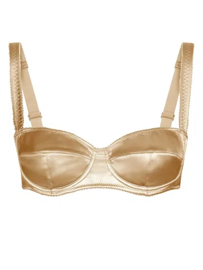 Dolce & Gabbana Balconette Metallic Bra In Neutrals