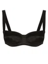 Dolce & Gabbana Balconette Bra With Adjustable Straps And Scalloped Edges In Black