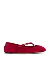 Dolce & Gabbana Ballerinas Satin Leather Sole In Ruby