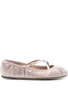 Dolce & Gabbana Pink Ballet Flats With Metallic Dg Logo Plaque