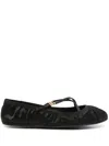 Dolce & Gabbana Black Satin Ballet Flats Women In Black