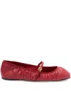 Dolce & Gabbana Nappa Leather Ballet Flats With Logo Buckle In Rosso