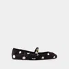 Dolce & Gabbana Odette Polka-dot Satin Ballet Flats In Black