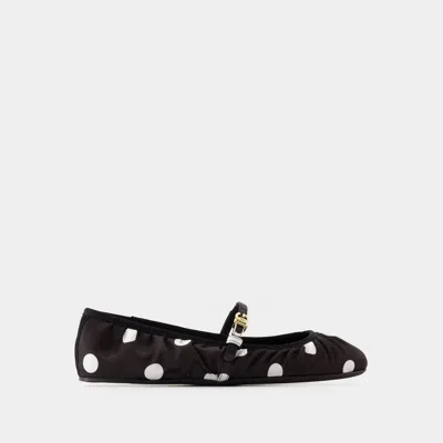 DOLCE & GABBANA BALLERINES - DOLCE&GABBANA - COTON - NOIR/BLANC