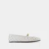 Dolce & Gabbana Formale Cutout Leather Ballet Flats In White