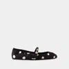 Dolce & Gabbana Odette Polka-dot Satin Ballet Flats In Black