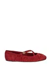 Dolce & Gabbana Ballerinas Satin Leather Sole In Red
