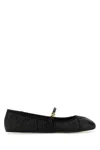 Dolce & Gabbana Black Ballerinas With Metallic Logo And Strap In Leather Woman