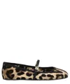 Dolce & Gabbana Multicolor Ballerinas In Cotton And Viscose With Leopard Print Women In Beige