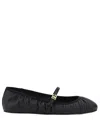 Dolce & Gabbana Black Ballerinas With Metallic Logo And Strap In Leather Woman In Black