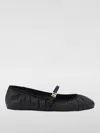 Dolce & Gabbana Black Ballerinas With Metallic Logo And Strap In Leather Woman In Black
