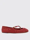 Dolce & Gabbana Ballerinas Satin Leather Sole In Ruby