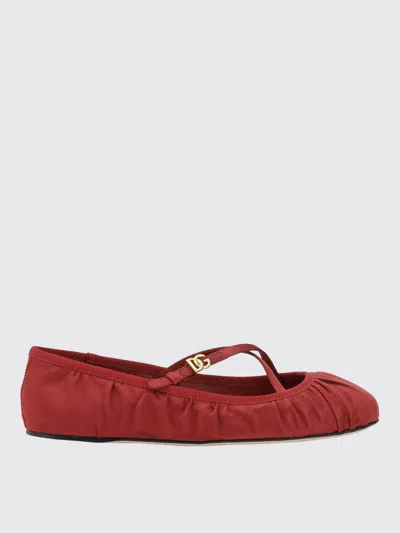 DOLCE & GABBANA BALLET FLATS DOLCE & GABBANA WOMAN COLOR RUBY,G74992130