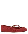 Dolce & Gabbana Ballerinas Satin Leather Sole In Red