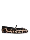 Dolce & Gabbana Multicolor Ballerinas In Cotton And Viscose With Leopard Print Women In Estampado Animalier