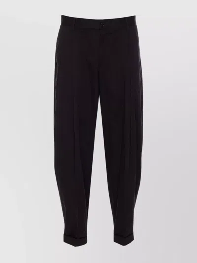 Dolce & Gabbana Balloon Fit Wide Leg Trousers In Black