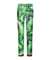 Dolce & Gabbana Banana-tree-print Silk Pajama Pants In Green
