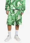 Dolce & Gabbana Banana Leaf-print Bermuda Shorts In Green