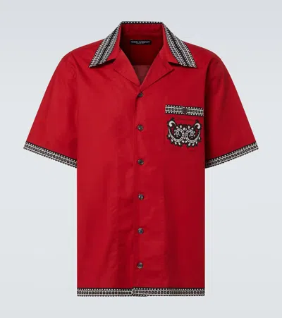 Dolce & Gabbana Hemd Bandana Aus Baumwolle In Red