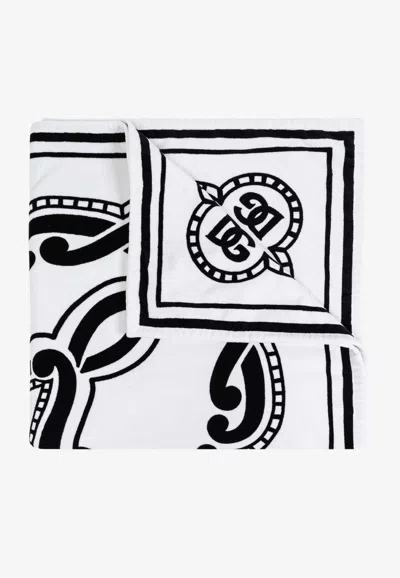 Dolce & Gabbana Bandana Print Bath Towel In White