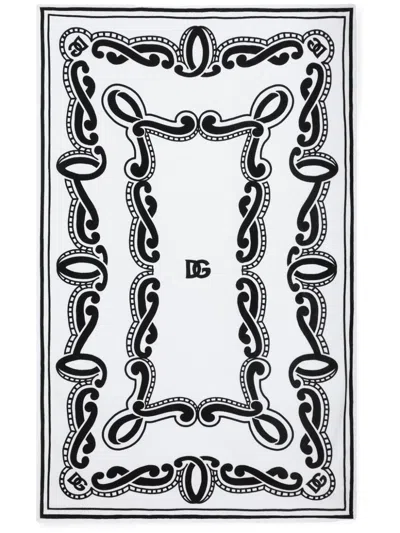 Dolce & Gabbana Bandana-print Beach Towel In White