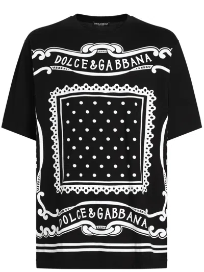 DOLCE & GABBANA BANDANA-PRINT COTTON T-SHIRT