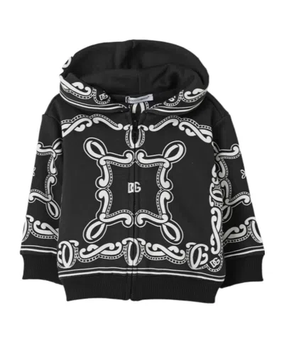 Dolce & Gabbana Bandana-print Hoodie In Black