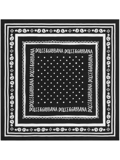 Dolce & Gabbana Bandana-print Scarf In Schwarz