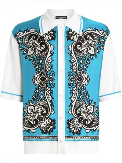 Dolce & Gabbana Bandana-print Shirt In Blue
