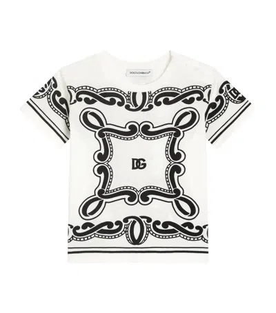 Dolce & Gabbana Kids' Bandana Print T-shirt In White