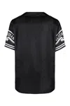Dolce & Gabbana Black Shirt With Logo Print On The Sleeves In Silk Man In Multicolor