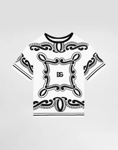 Dolce & Gabbana Bandanna-print Jersey T-shirt In White