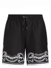 Dolce & Gabbana Bandanna Print Swim Trunks In Black